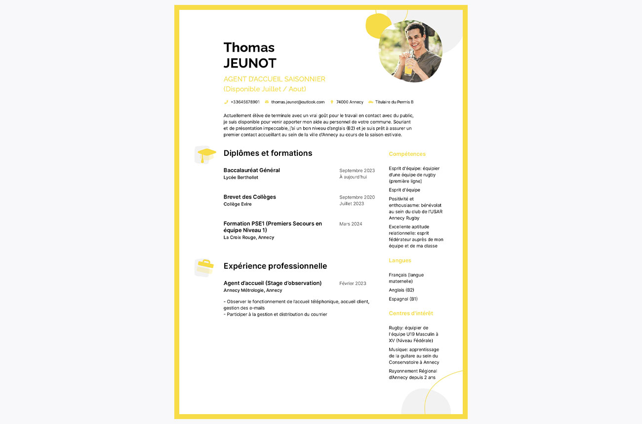 cv job ete